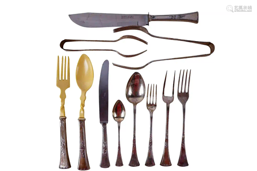 ART NOUVEAU SILVER FLATWARE SERVICE