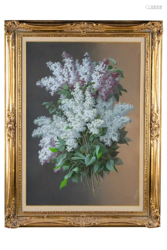 RAOUL DE LONGPRE (1843 OR 59 - 1911): LILAC STILL LIFE