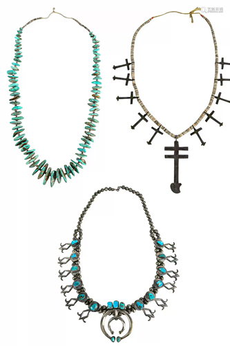 THREE SOUTHWEST NAVAJO STYLE NECKLACES