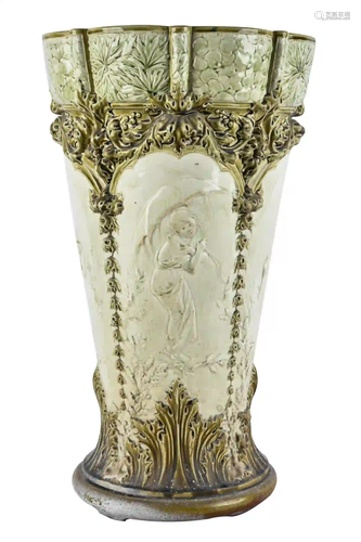 FRENCH MAJOLICA UMBRELLA STAND