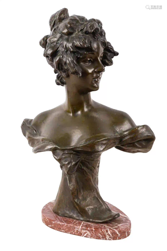 GEORGES VAN DER STRAETEN (1856 - 1928): BUST OF A LADY