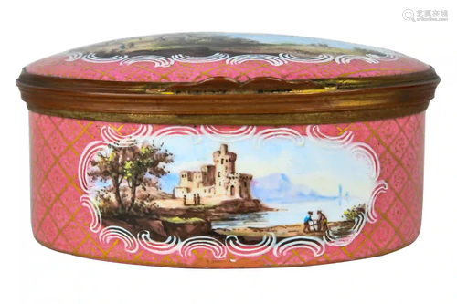 FRENCH ENAMEL LANDSCAPE BOX