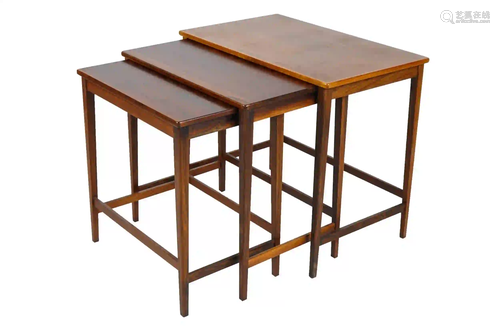 THREE MID-CENTURY MODERN NESTING SIDE TABLES