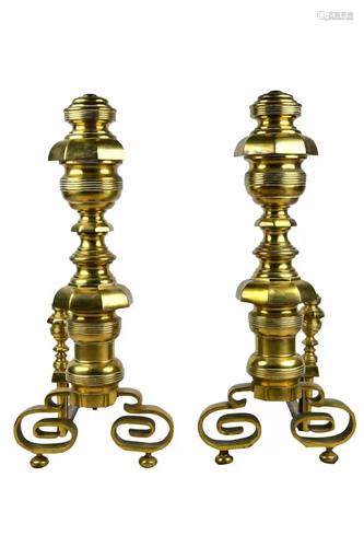 PAIR OF ANDIRONS