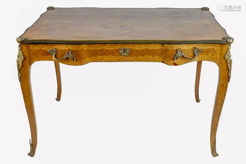 FRENCH GILT METAL-MOUNTED MARQUETRY DESK