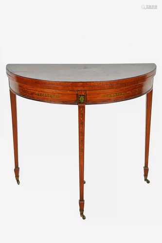 NEOCLASSICAL PAINTED & CROSS-BANDED GAMES TABLE