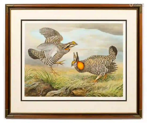 BASIL EDE, GREATER PRAIRIE CHICKEN, LITHOGRAPH