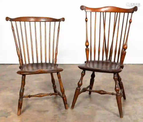 TWO WINDSOR SIDE CHAIRS, ONE WALLACE NUTTING