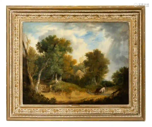 PATRICK NASMYTH, ENGLISH BUCOLIC LANDSCAPE, FRAMED