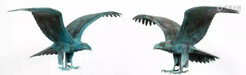 PAIR, BARRY NORLING, COPPER EAGLE SCULPTURES