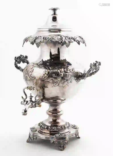 VICTORIAN SILVERPLATE HOT WATER URN