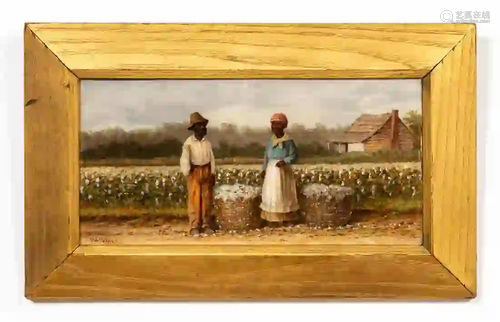 WILLIAM AIKEN WALKER, COTTON PICKERS AND CABIN