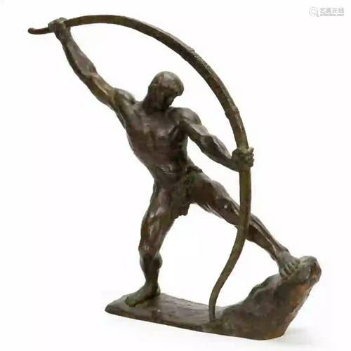 GEORGES GORI, ARCHER, BRONZE, SIGNED