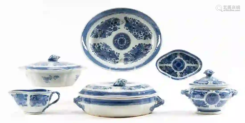 6 PCS, CHINESE EXPORT, FITZHUGH PATTERN, TABLEWARE