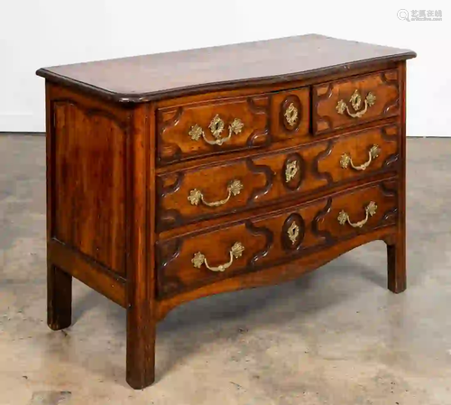 LOUIS XIV PROVINCIAL FIVE-DRAWER WALNUT COMMODE