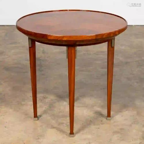 ART DECO STYLE ROUND SIDE TABLE, DOUBLE SIDED TOP