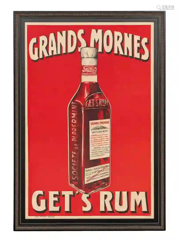 FRENCH ADVERTISING POSTER, GET'S RUM, FRAMED