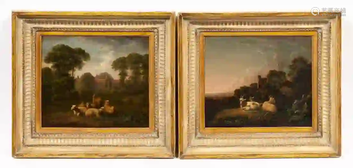 PAIR, ENGLISH LANDSCAPE OILS ON PANEL THOMAS DEVIS