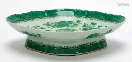 CHINESE EXPORT, GREEN FITZHUGH, FOOTED BOWL