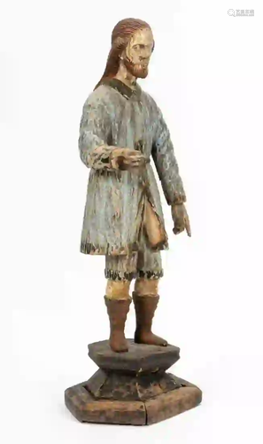 POLYCHROMED CARVED STANDING SANTOS FIGURE