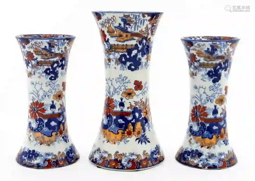 GROUP 3, RIDGWAY ‘CHINESE JAPAN' GARNITURE VASES