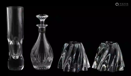 4 PCS, BACCARAT CRYSTAL, ORESTE, MASSENA & ORION