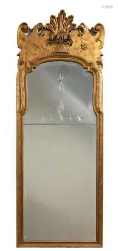 QUEEN ANNE STYLE GILTWOOD & GESSO PIER MIRROR