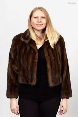 LADIES WAIST LENGTH MAHOGANY MINK COAT