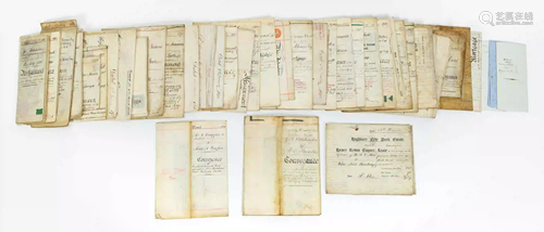 43PCS, ENGLISH LAND INDENTURES & REAL ESTATE DOCS