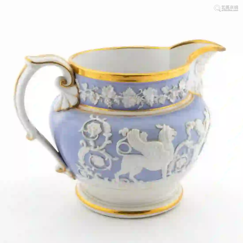 EARLY STAFFORDSHIRE CREAMWARE PITCHER, 18TH C.