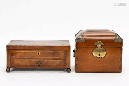 2 PCS, ENGLISH & CONTINENTAL WOODEN BOXES