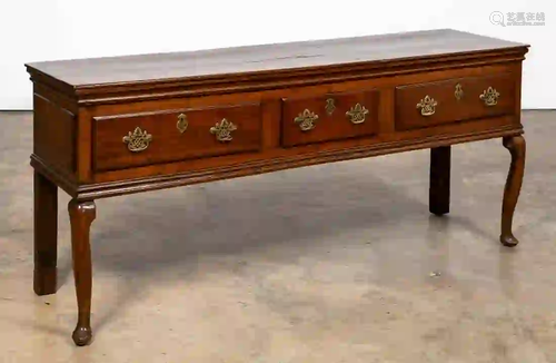 18TH C. ENGLISH GEORGE II WALNUT LOW SIDEBOARD