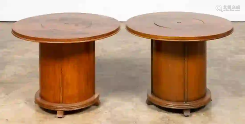 PAIR OF ART DECO STYLE POP UP COCKTAIL TABLES