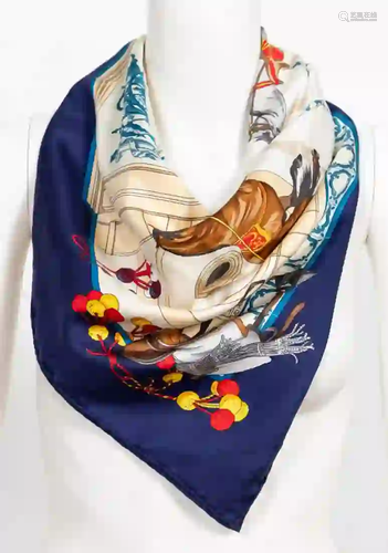 HERMES REAL ESCUELA ANDALUZA EQUESTRIAN SILK SCARF