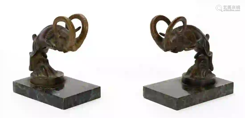 GUILLAUME LAPLAGNE RAM BOOKENDS, SUSSE FRERES