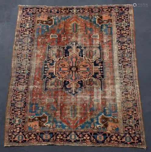 HAND WOVEN HERIZ AREA RUG, APPROX. 11' 4