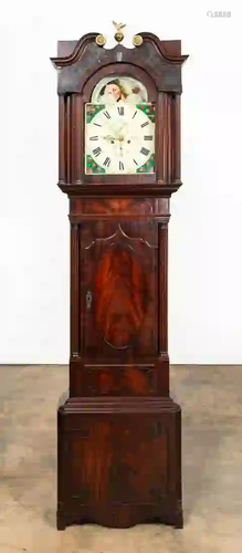 E. 19TH C. ENGLISH GEORGE III LONGCASE CASE CLOCK