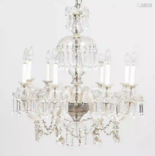 WATERFORD STYLE EIGHT LIGHT CRYSTAL CHANDELIER