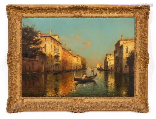 ANTOINE BOUVARD, VENICE CANAL, OIL ON CANVAS