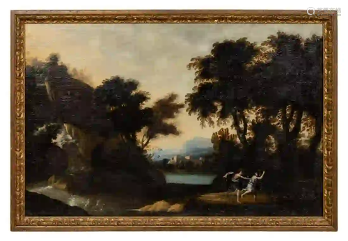 CONTINENTAL, OIL ON CANVAS, LANDSCAPE, 18TH C