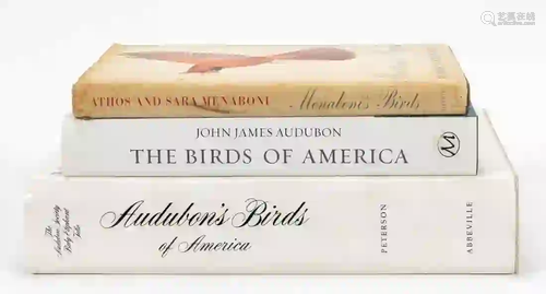 THREE HARDBACK VOLS, MENABONI AND AUDUBON, BIRDS