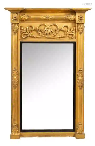 FEDERAL STYLE GILTWOOD TABERNACLE HANGING MIRROR