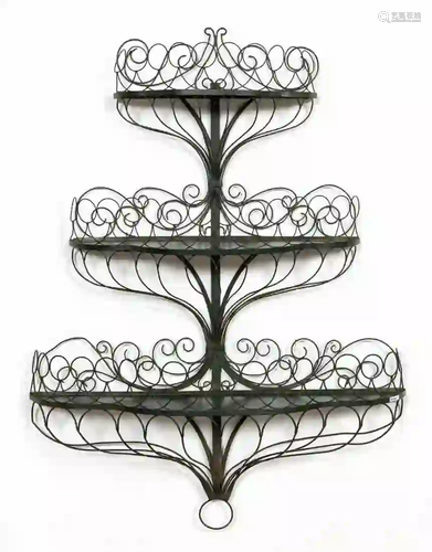 THREE TIERED METAL HANGING GARDEN PLANT RACK