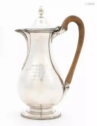 1782 GEORGIAN STERLING SILVER WATER POT