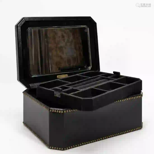 BLACK LEATHER RALPH LAUREN JEWELRY BOX