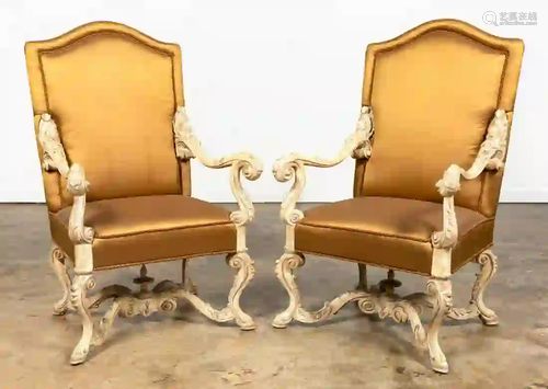 PR, PHYLLIS MORRIS ORNATE BAROQUE STYLE ARMCHAIRS