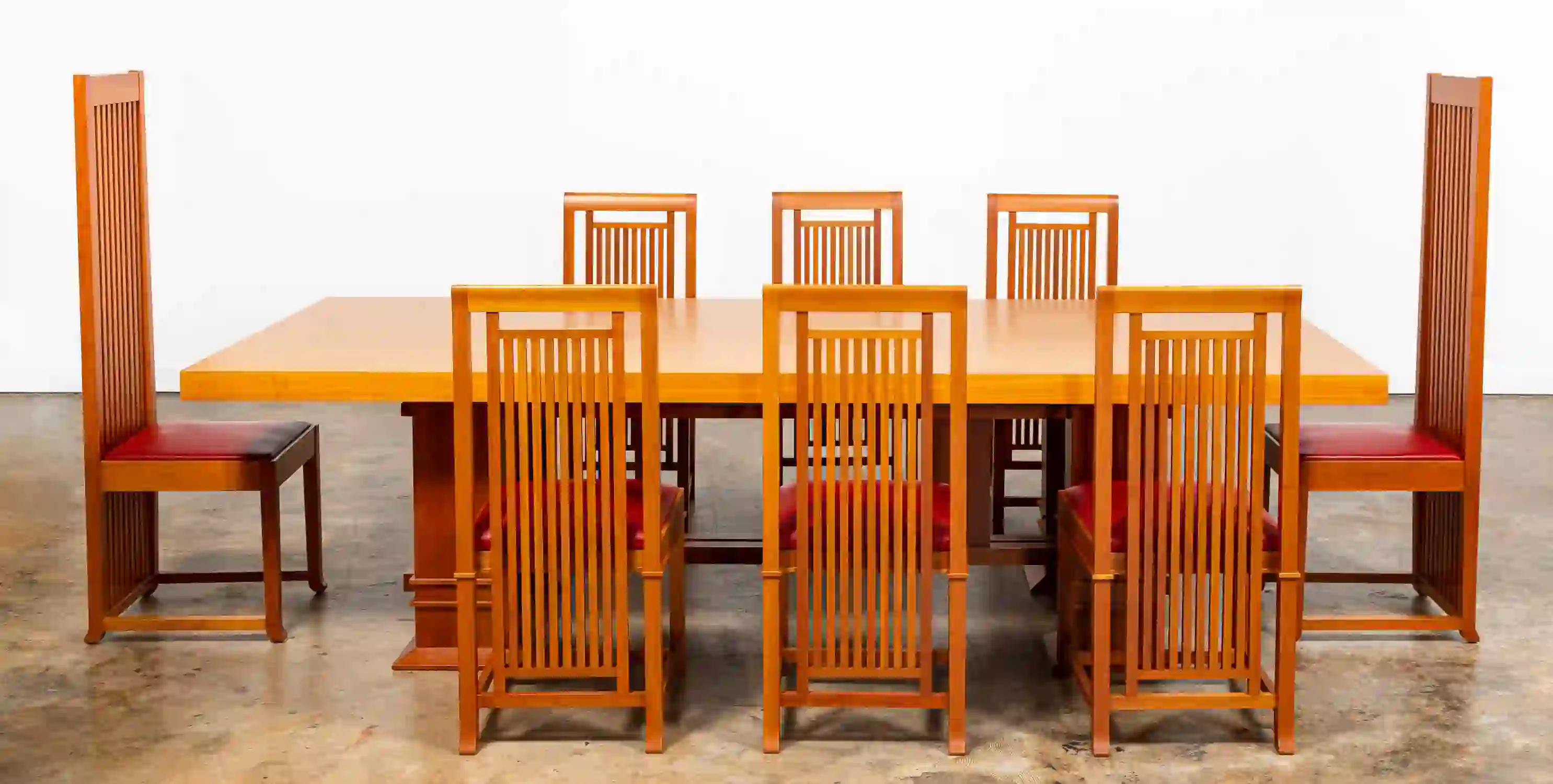 frank lloyd wright dining table and chairs