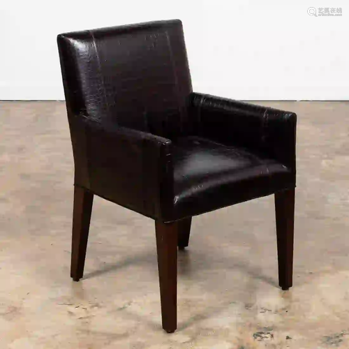 MODERN RALPH LAUREN CROCO PATTERN LEATHER ARMCHAIR