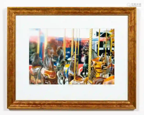 JOHN SUMNER, CAROUSEL, COLOR PHOTOGRAPH, FRAMED