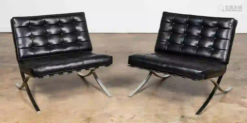 PAIR, MIES VAN DER ROHE BLACK BARCELONA CHAIRS